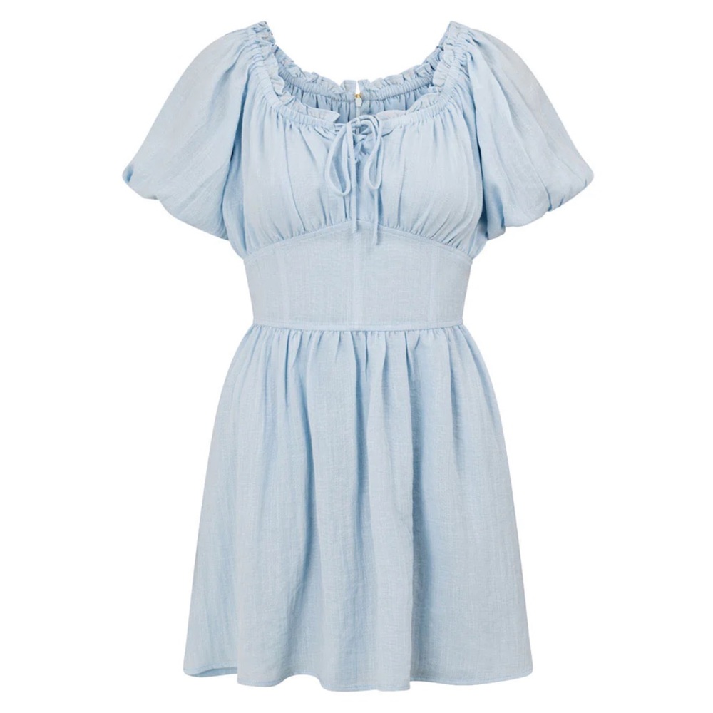 Sabo Skirt Nyrobi Off Shoulder Dress - Blue - Picture 2 of 6